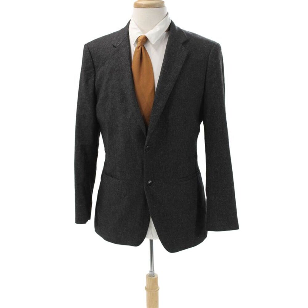 Theory Mens Gray Wool Blend Blazer Button Size 40